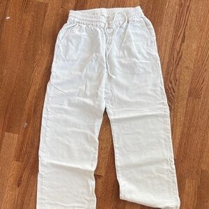 Brandy Melville White Straight leg linen Pants